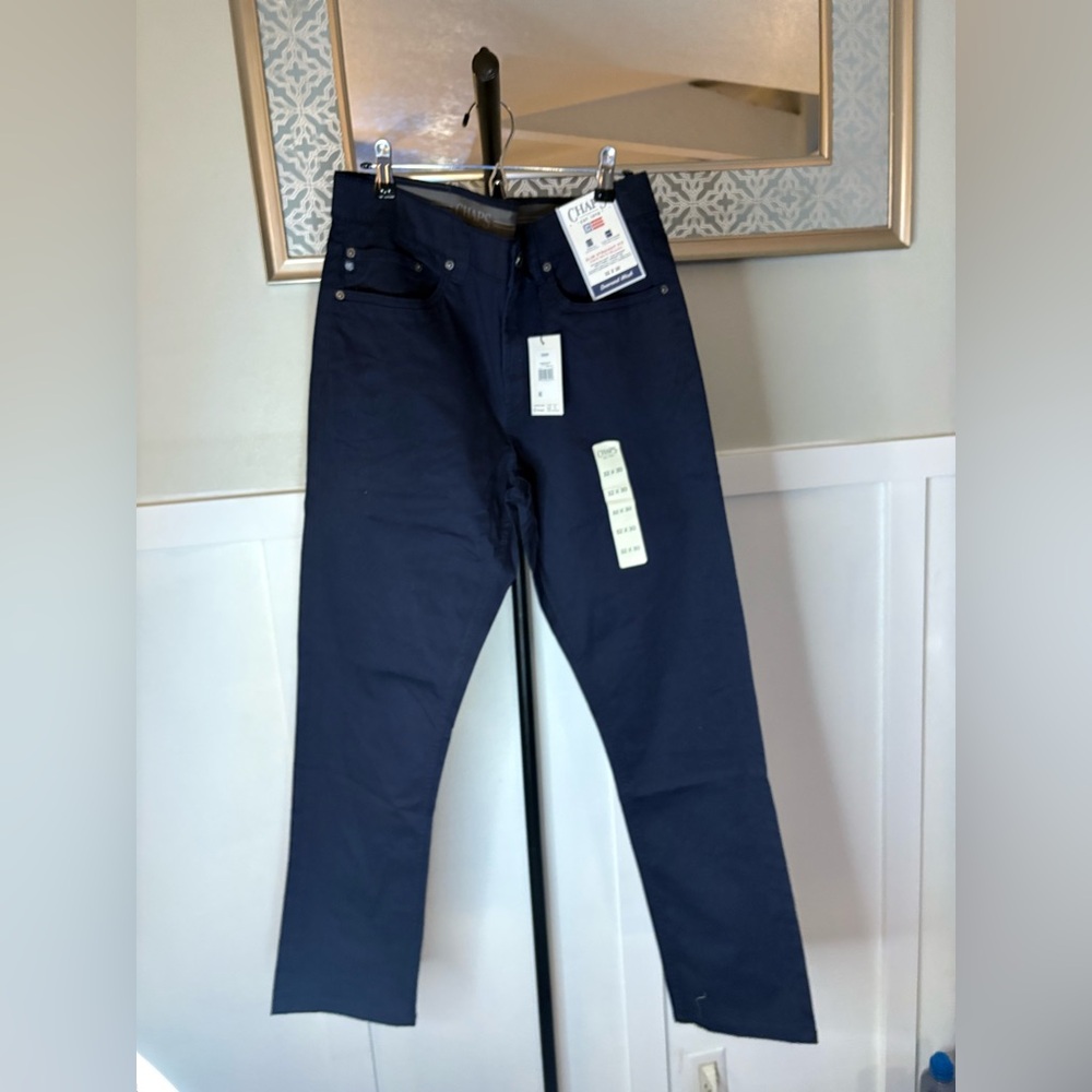 Chaps Slim Straight Fit Navy Pants 32x30 Seacoast Wash NWT